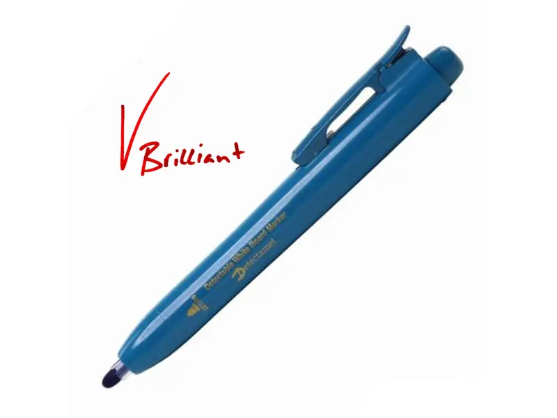 Whiteboard marker clickable round tip red ink