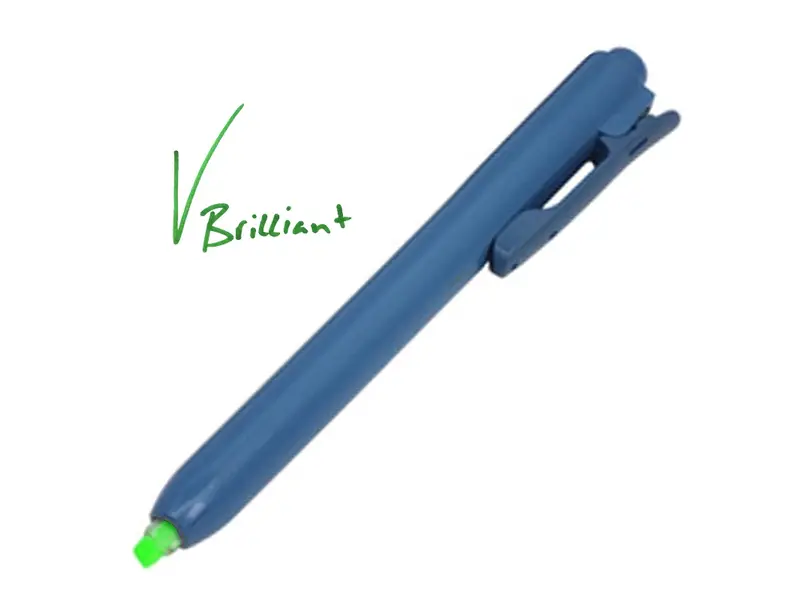Surligneur Detectamet à clic, encre fluorescente verte détectable
