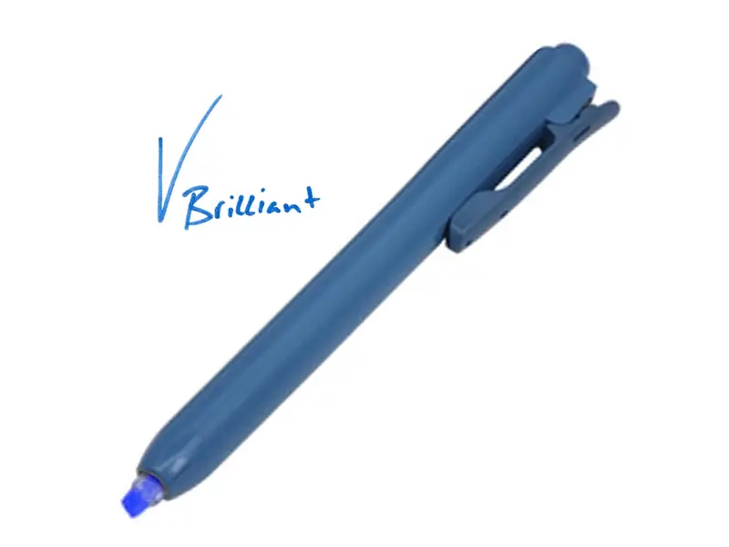 Detectamet highlighter detectable click-in fluorescent ink blue