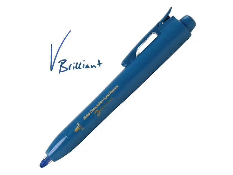 Detectamet food marker detectable click-in round tip blue ink