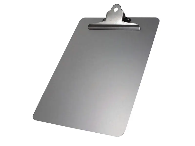 Detectamet klembord RVS A4 staand met zware clip RVS