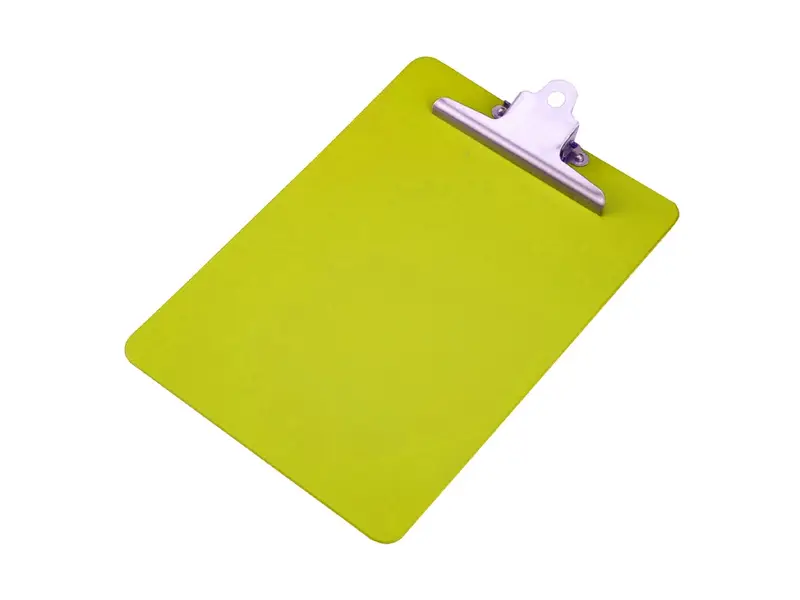 Klembord PP A4 staand met zware RVS clip geel