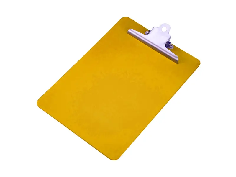 Klembord PP A4 staand met zware RVS clip oranje