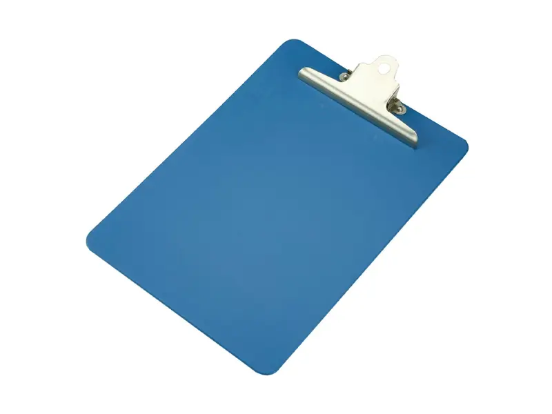 Detectamet klembord A4 staand detecteerbaar PP zware clip RVS blauw