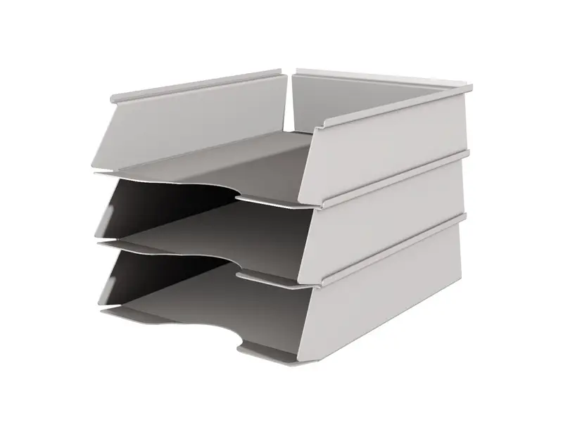 Letter tray A4 Stainless Steel 304 polished corners open