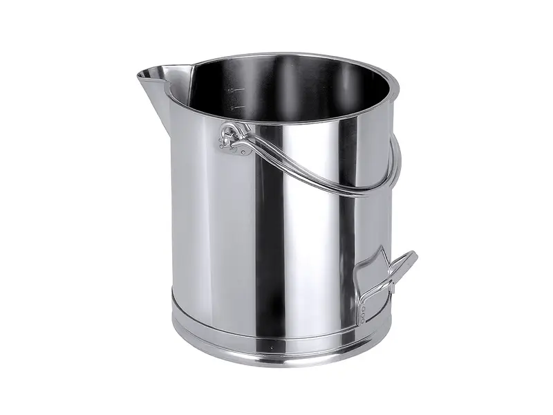 Seau droit avec bec verseur, acier inoxydable 18/10, 15 litres