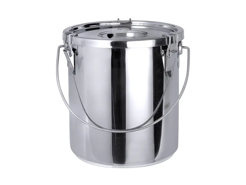 Transportemmer met deksel RVS 18/10 6,5 liter