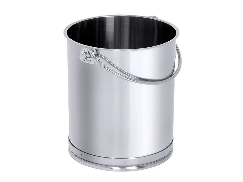 Seau droit en acier inoxydable 18/10 de 10 litres