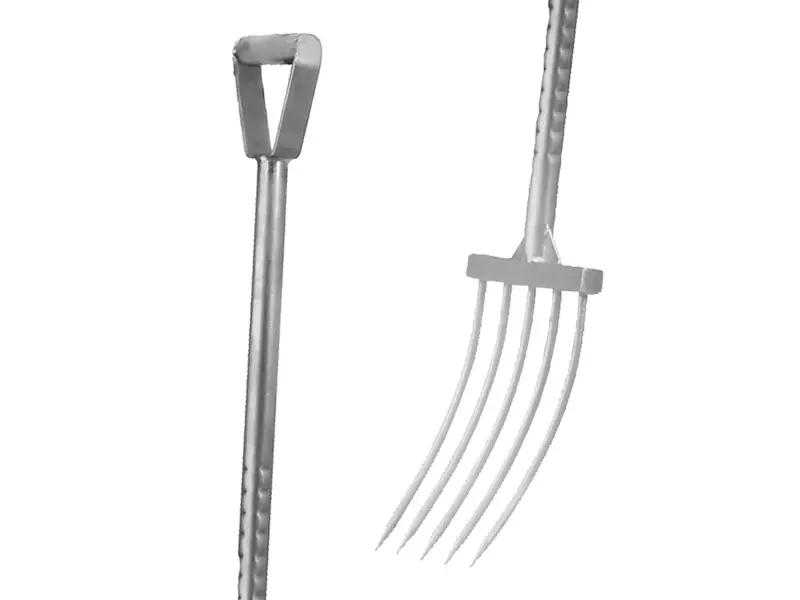 Stainless steel rake with D-handle 1080 mm handle