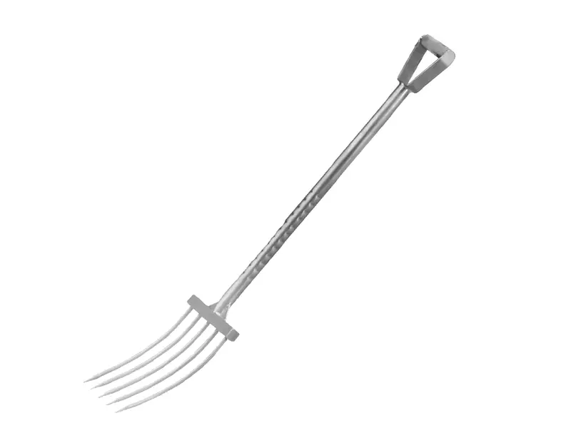 Stainless steel rake with D-handle 1080 mm handle