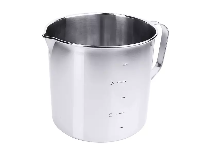 Maatbeker met maatverdeling en schenktuit RVS 18/10 5,0 l