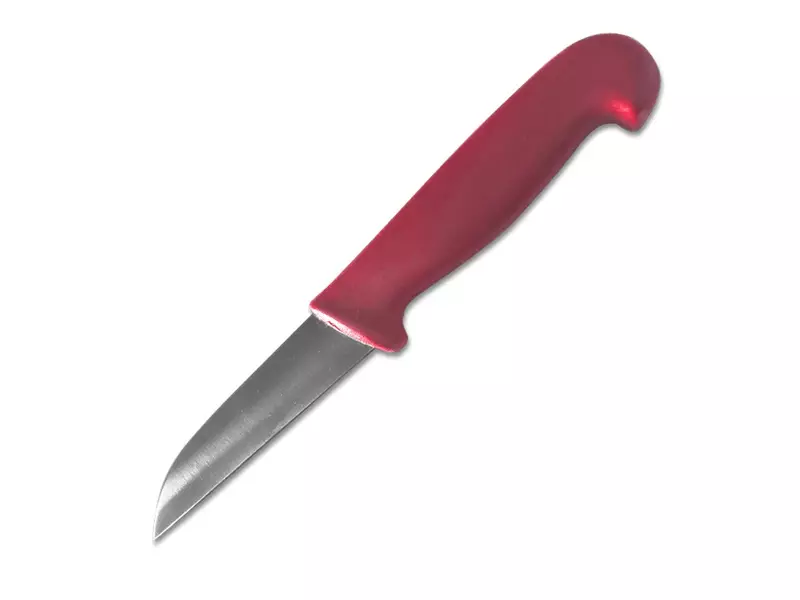Vegetable knife detectable straight blade 9 cm red