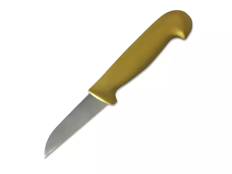Vegetable knife detectable straight blade 9 cm yellow