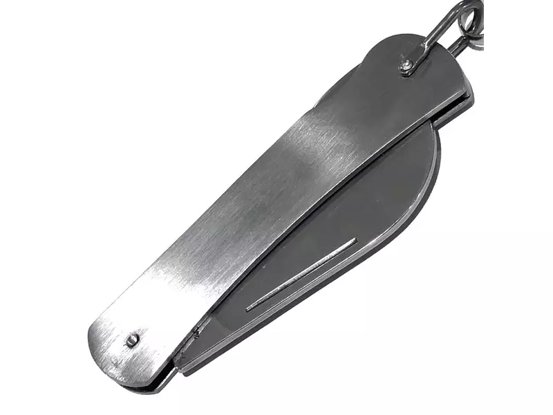Couteau de poche en acier inoxydable avec anneau de suspension/cordon, lame incurvée de 65 mm