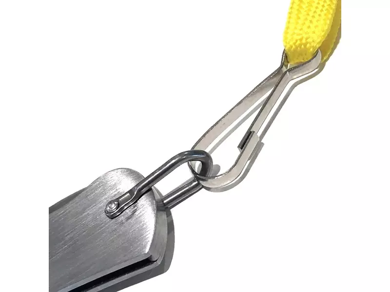 Couteau de poche en acier inoxydable avec anneau de suspension/cordon, lame incurvée de 65 mm