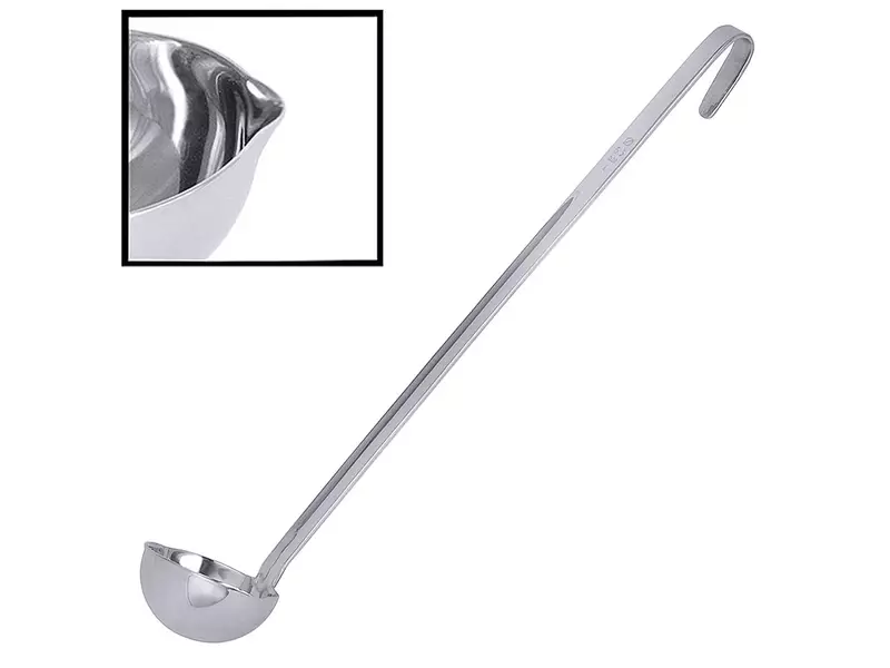 Sauslepel met schenktuit RVS 18/10 ø5x22 cm 30 ml