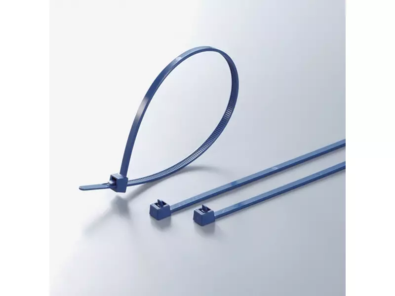 Resealable detectable cable tie 250x4.6 mm blue