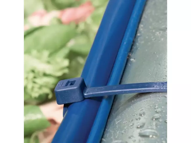 Resealable detectable cable tie 250x4.6 mm blue