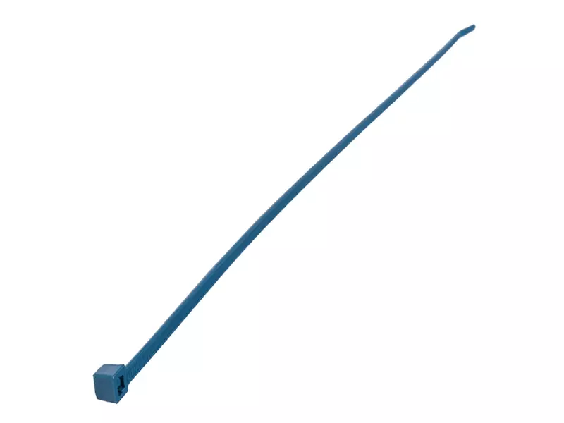 Collier de serrage HellermannTyton PA66MP en polyamide bleu détectable, 390 x 4,6 mm