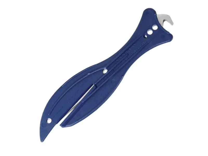 Couteau de sécurité à lame crochet détectable SK108 bleu