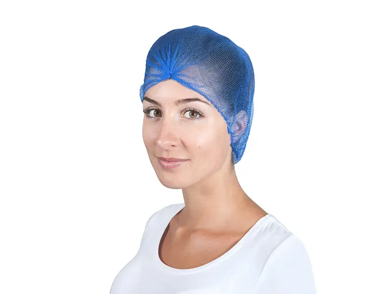 Filet à cheveux jetable Detectamet détectable 55 cm micro-maille extra fine bleu