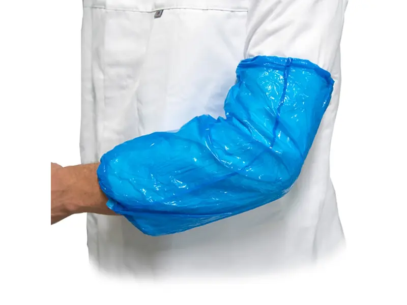 Hycare disposable oversleeve detectable PE 30 µm blue