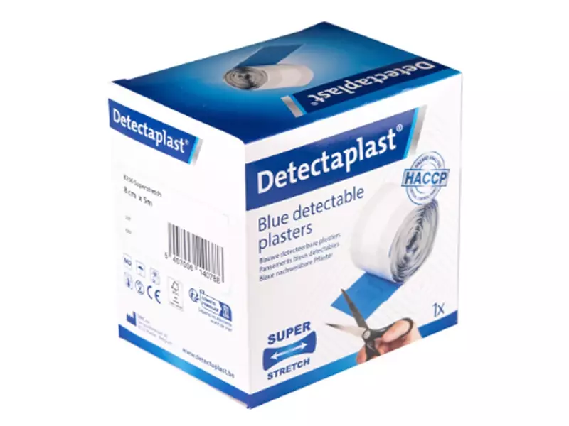 Detectaplast 8256 Elastic pleisters detecteerbaar blauw 8 cm rol 5 meter