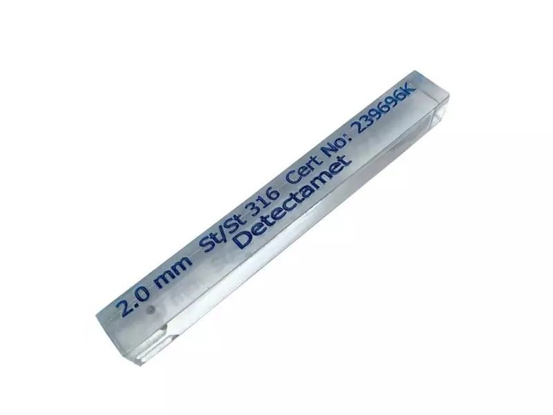 Metaaldetectie teststick RVS 316 3.5 mm 100x12x20 mm blauw