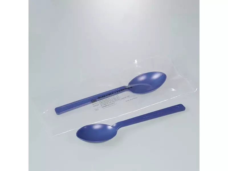 Cuillère échantillon stérile détectable PS 127 mm 2,5 ml bleue