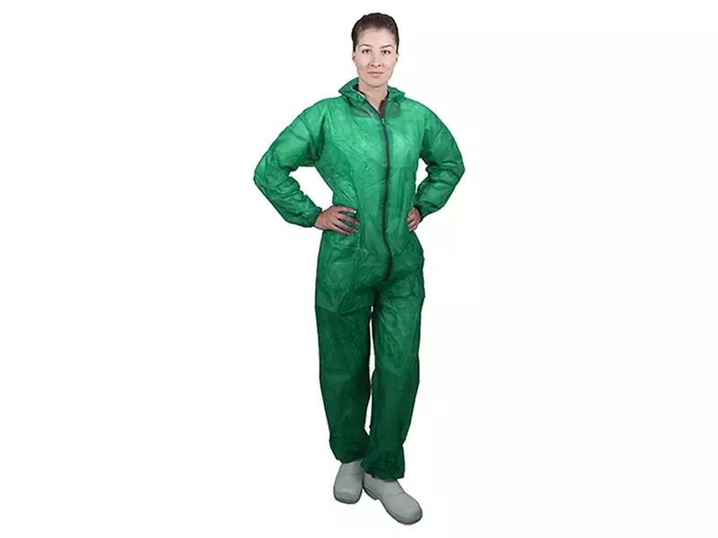Hycare disposable overall capuchon en rits non-woven polypropyleen donkergroen maat 2XL