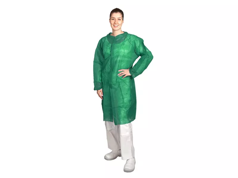 Hycare disposable bezoekersjas met klittenband non-woven polypropyleen groen maat XL