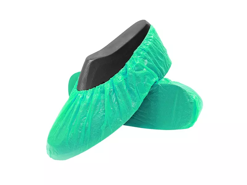 Hycare disposable overschoen geruwd 75 mu polyethyleen groen