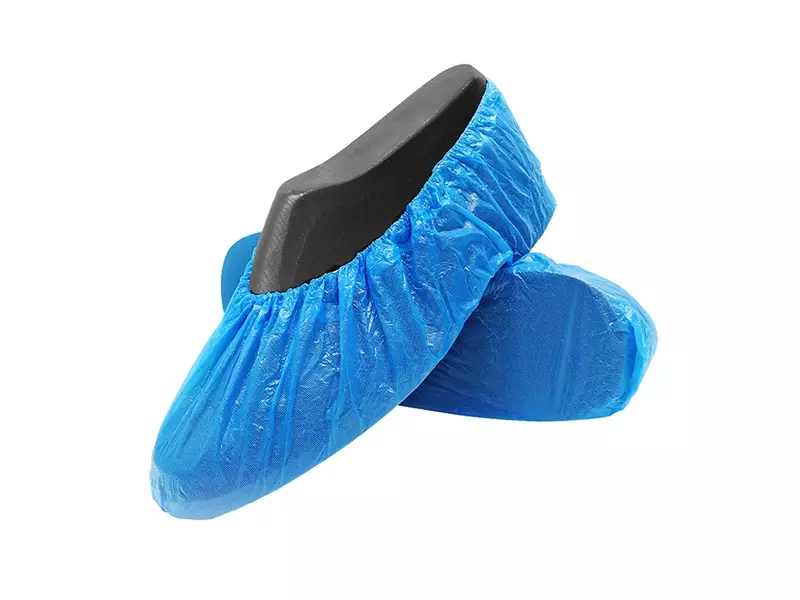 Hycare disposable overschoen geruwd 75 mu polyethyleen blauw