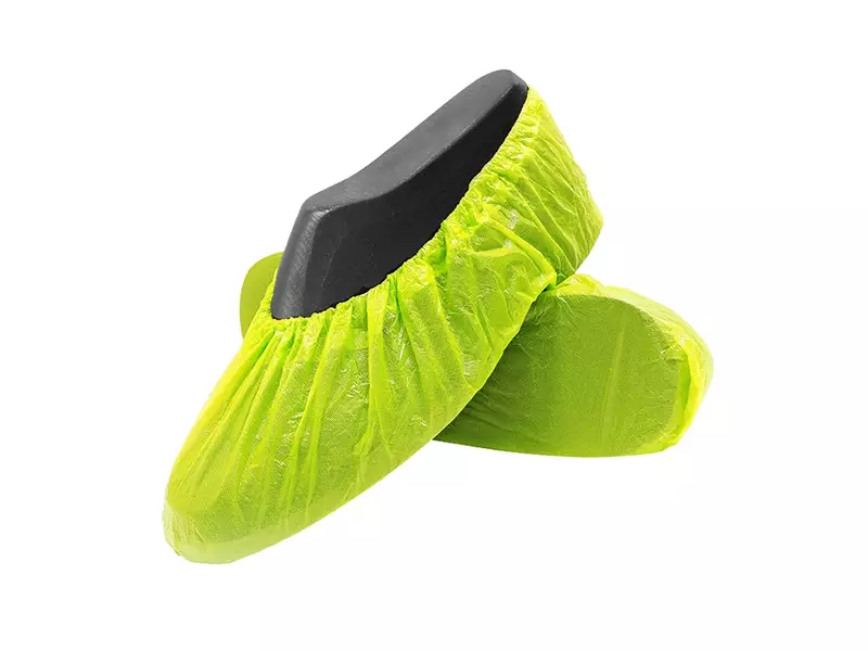 Surchaussures jetables Hycare à surface rugueuse, 75 µm, polyéthylène jaune
