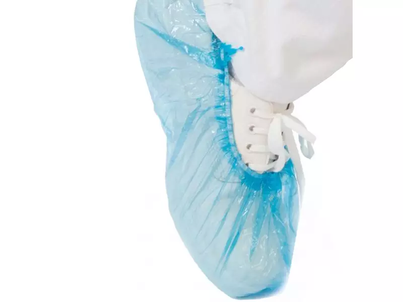 Disposable shoe cover for dispenser PE 46 cm blue