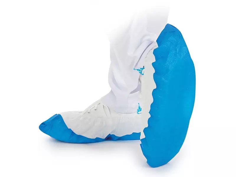 Disposable shoe cover for dispenser PP/CPE 44 cm blue