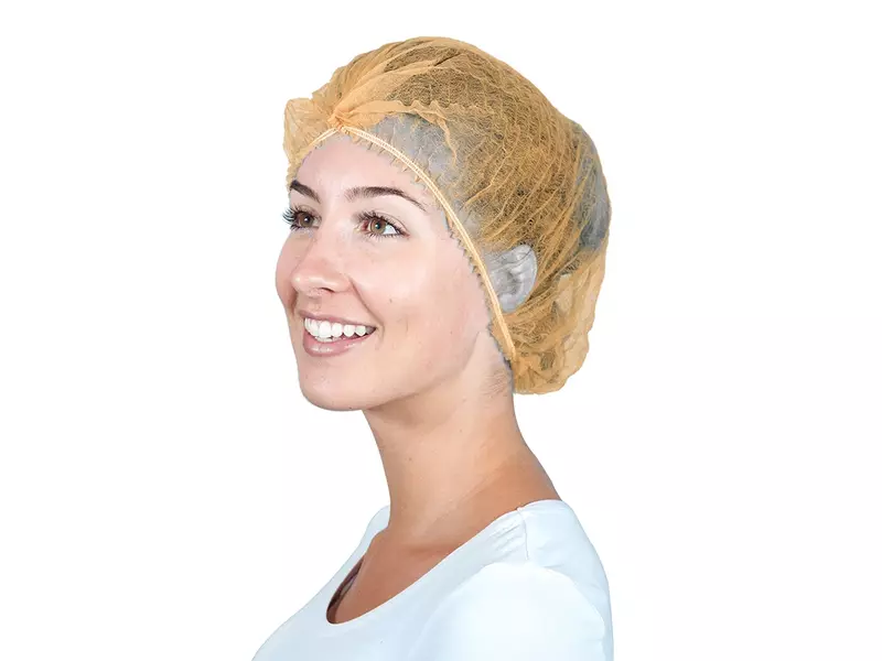 Hycare disposable haarnetjes wokkel non-woven polypropyleen oranje 58 cm