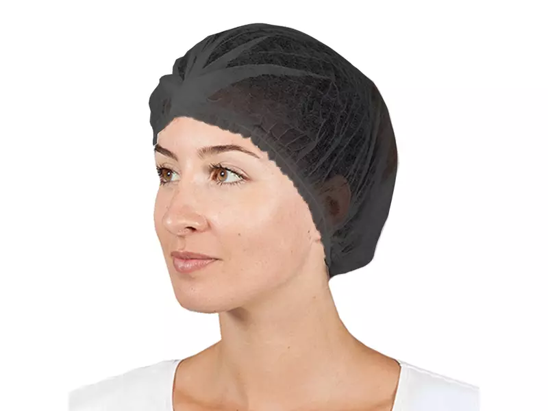 Hycare disposable spiral hairnets non-woven polypropylene black 53 cm