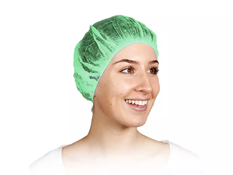 Hycare disposable haarnet roundcap 53 cm non-woven polypropyleen groen