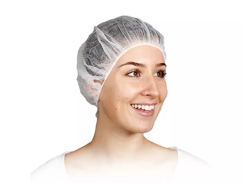 Hycare disposable haarnet roundcap 53 cm non-woven polypropyleen wit