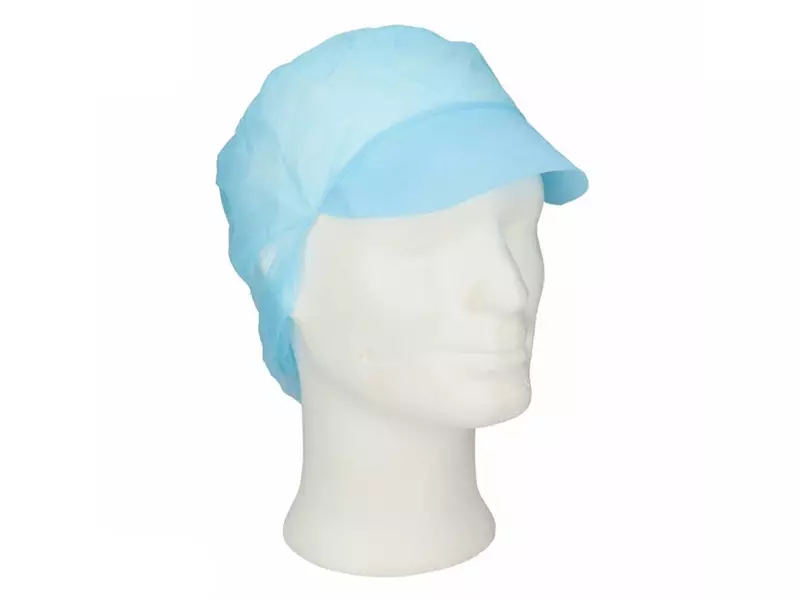 Disposable hairnet snood with flap non-woven polypropylene blue size L