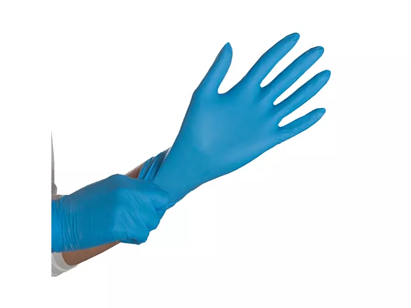 Gant jetable Hycare en nitrile non poudré, 240 mm, bleu, taille L