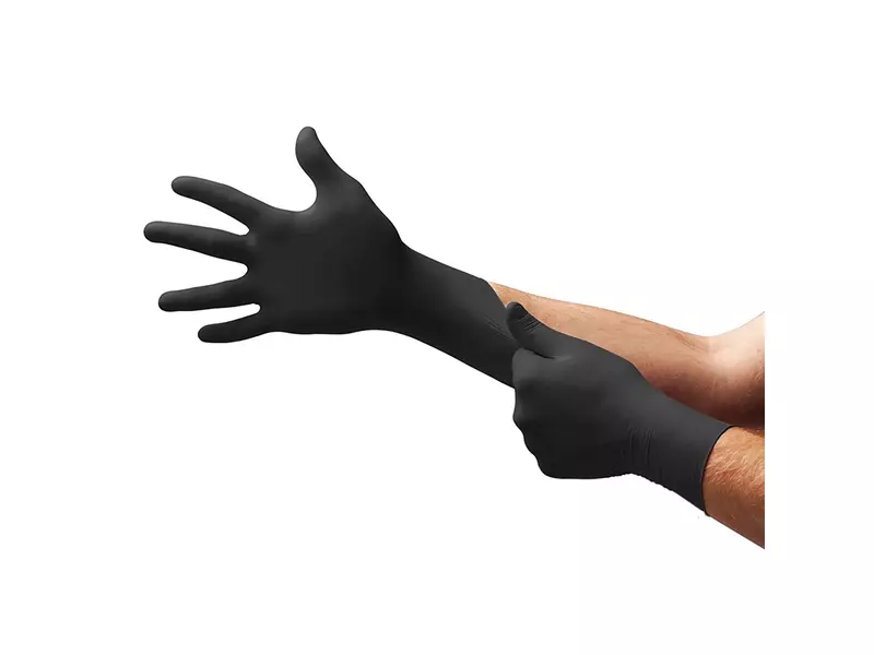 Ansell Microflex 93-852 black nitrile glove size 8.5-9