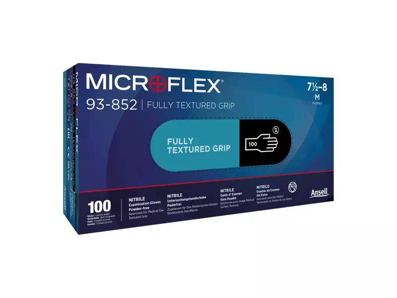 Ansell Microflex 93-852 black nitrile glove size 8.5-9