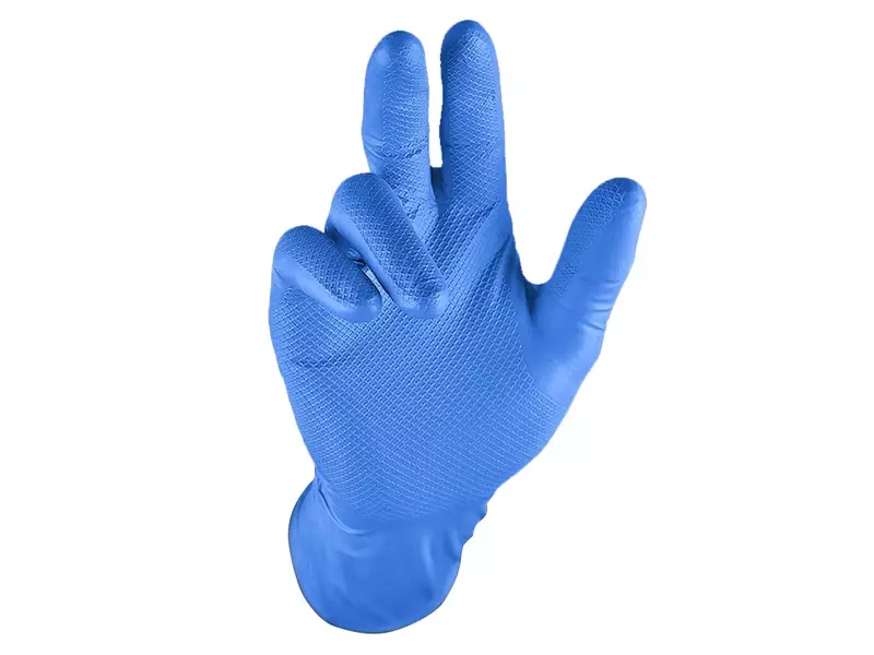 Grippaz 306BL disposable handschoen nitril chemiebestendig 300 mm blauw maat 11