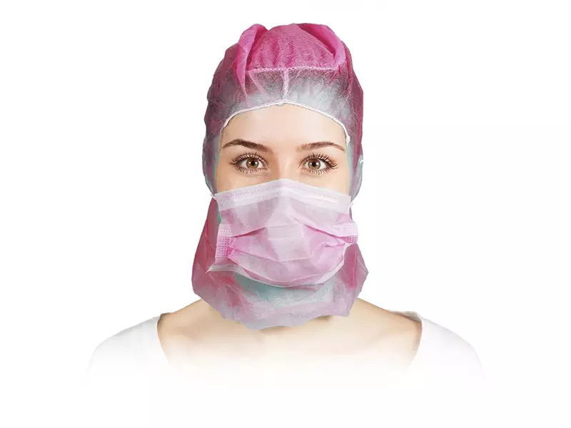 Masque facial jetable Hycare Astrocap à 2 couches en polypropylène non tissé rose