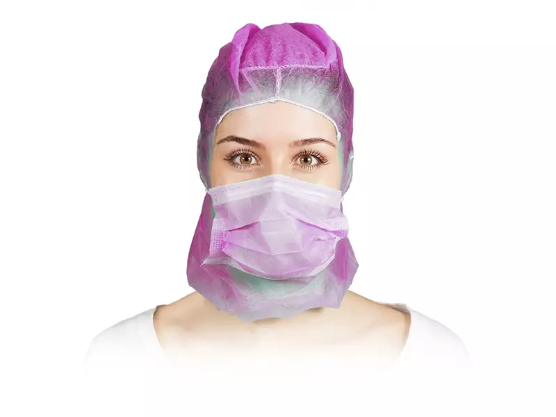 Hycare disposable Astrocap 2-layer face mask non-woven polypropylene purple