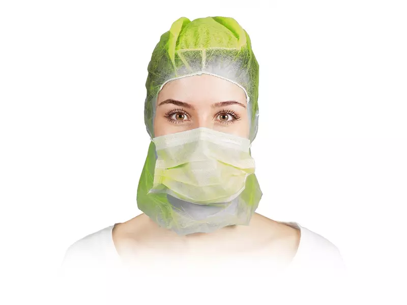 Hycare disposable Astrocap 2-layer face mask non-woven polypropylene yellow