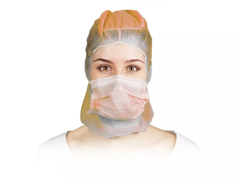 Hycare disposable Astrocap 2-layer face mask non-woven polypropylene orange