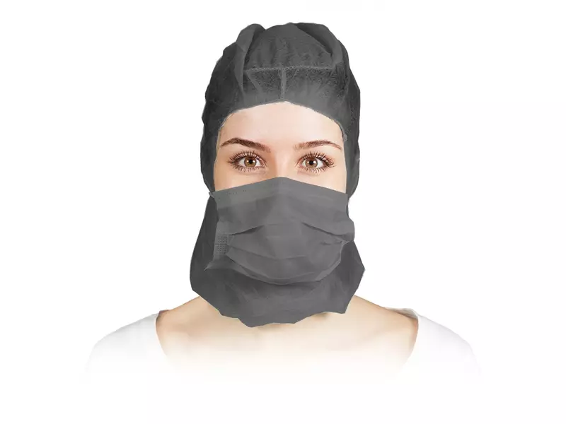 Hycare disposable Astrocap 2-layer face mask non-woven polypropylene black